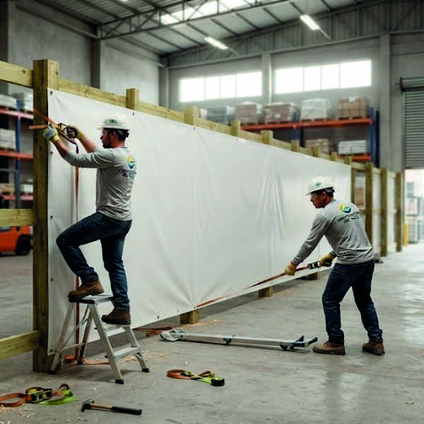 Cerramiento perimetral en madera y paneles aglomerados - Siem Editores.